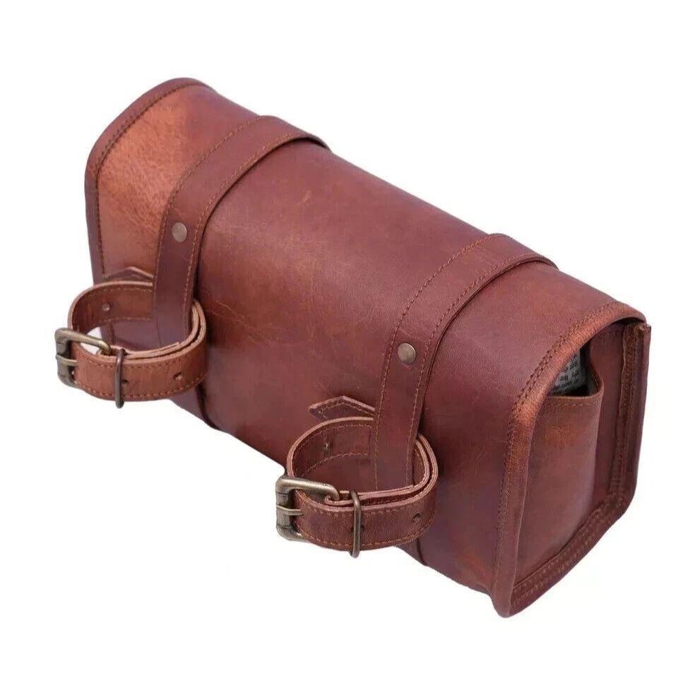 Козья кожа Мотоциклетный ремешок Пряжка Застежка Сумка для инструментов Натуральная Винтажная Коричневая Лучшая