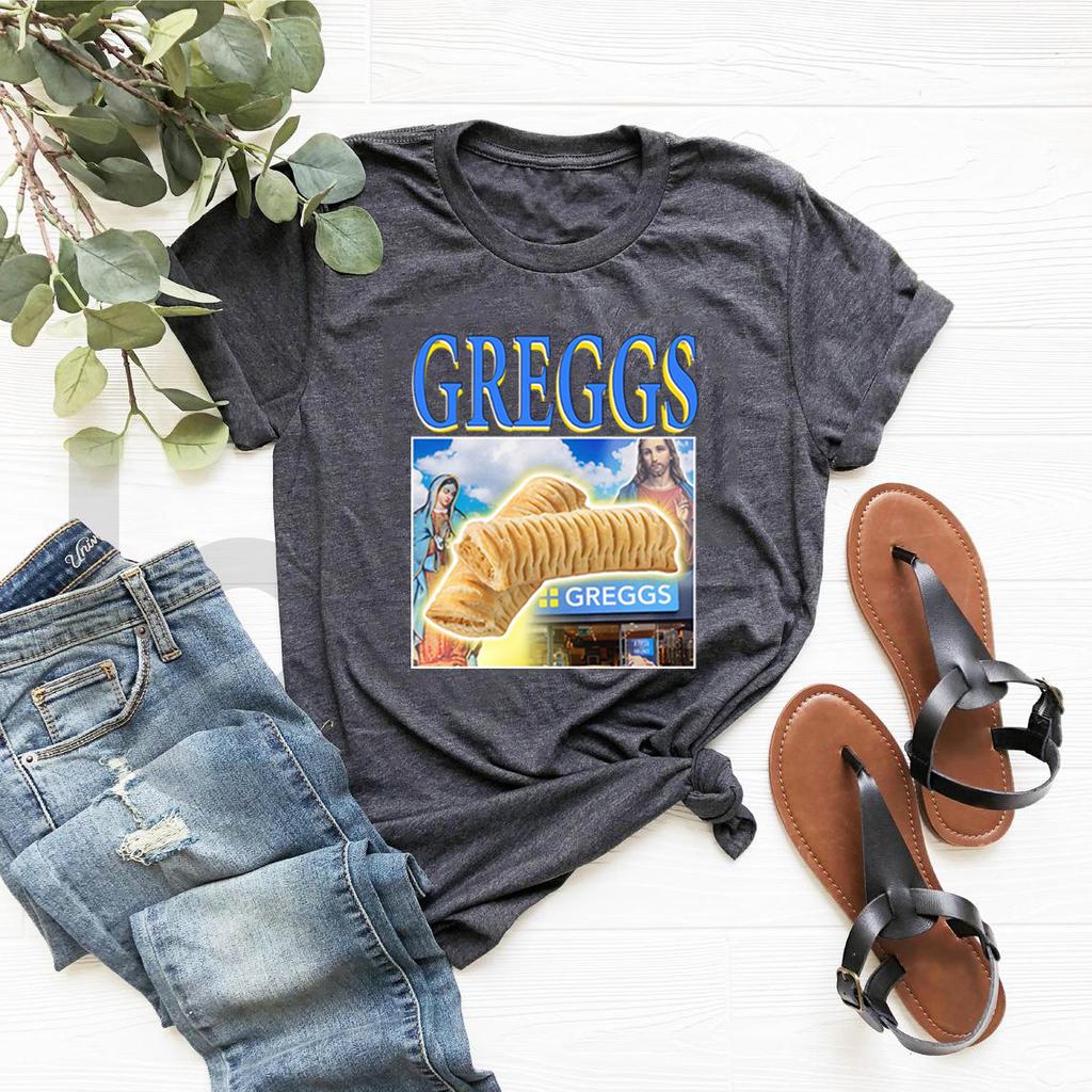 Greggs Sausage Roll Tshirt Tee Funny Meme Tshirt Vintage Xmas T Shirt Unisex Short Sleeve T Shirts Christmas Graphic Tee Jesus