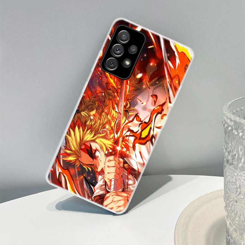 Чехол для телефона Demon Slayer Rengoku Kyoujurou для Samsung Galaxy A72 A71 A52 A51 A42 A32 A22 A21S A12 M12 M21 M30 M31S M51