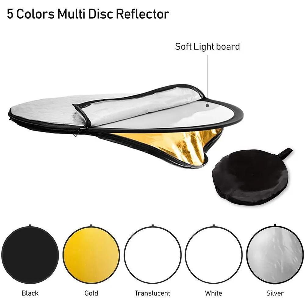 Collapsible 2/5in1 Photography Reflector Portable Polishing Plate New Light Diffuser Photo Studio