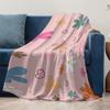 Cute Floral Print Fleece Blanket Soft Warm Throw Sofa Bed Room Decoration Gift for Kids Teens Women