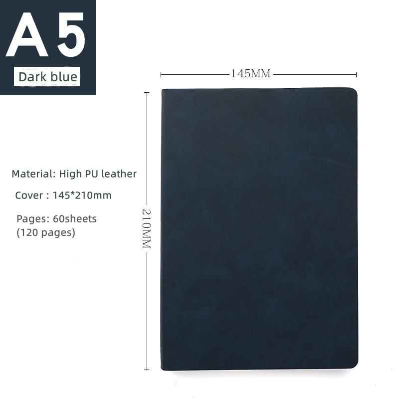 Hardcover PU Leather Notebook Think Notepad 120 Pages Colorful Business Simple A5 Size Diary Lined High Quality Easy Writing