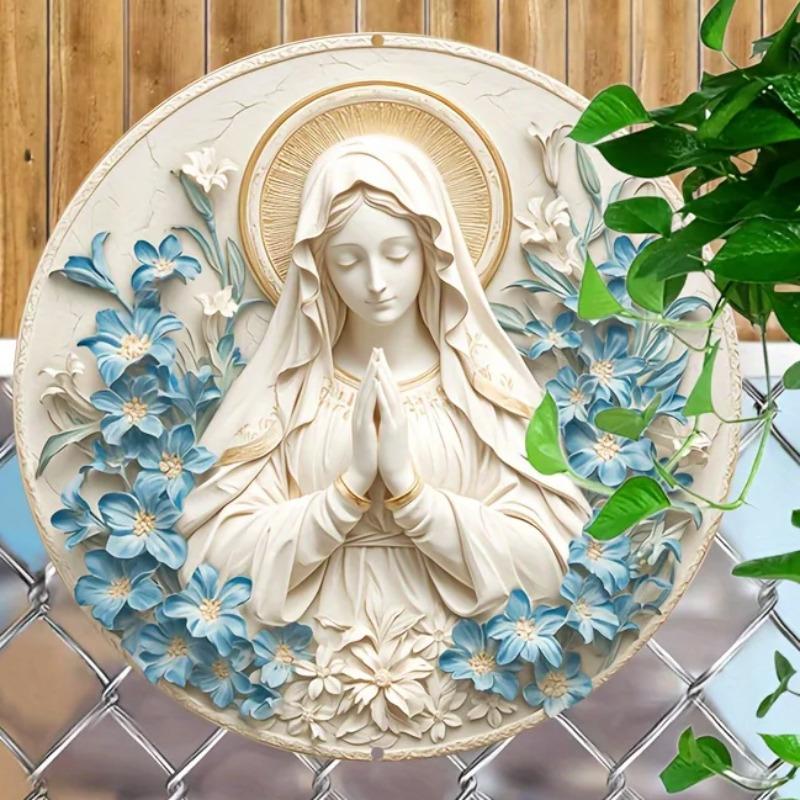 Круглая деревянная вывеска «Мария из Назарета», устойчивая к царапинам, легко подвешивается для декора дома и двери, простой и стильный декор для туалетной двери, туалет унисекс