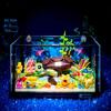 Aquatic Animal Fish Tank Marine Organism Tortoise Building Blocks Set 7024 Aquarium Diy Assemble Bricks Toy Kit With Light