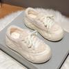 Мода 2024 года, горячая распродажа, короткие плюшевые теплые кроссовки для женщин, обувь на шнуровке, новые, на толстой подошве, повседневные, удобные, нескользящие женские туфли