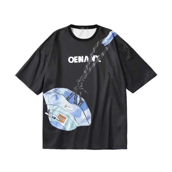 Трендовый комплект для пар: кепка Lightning King с карманом на молнии и футболка с коротким рукавом свободного кроя