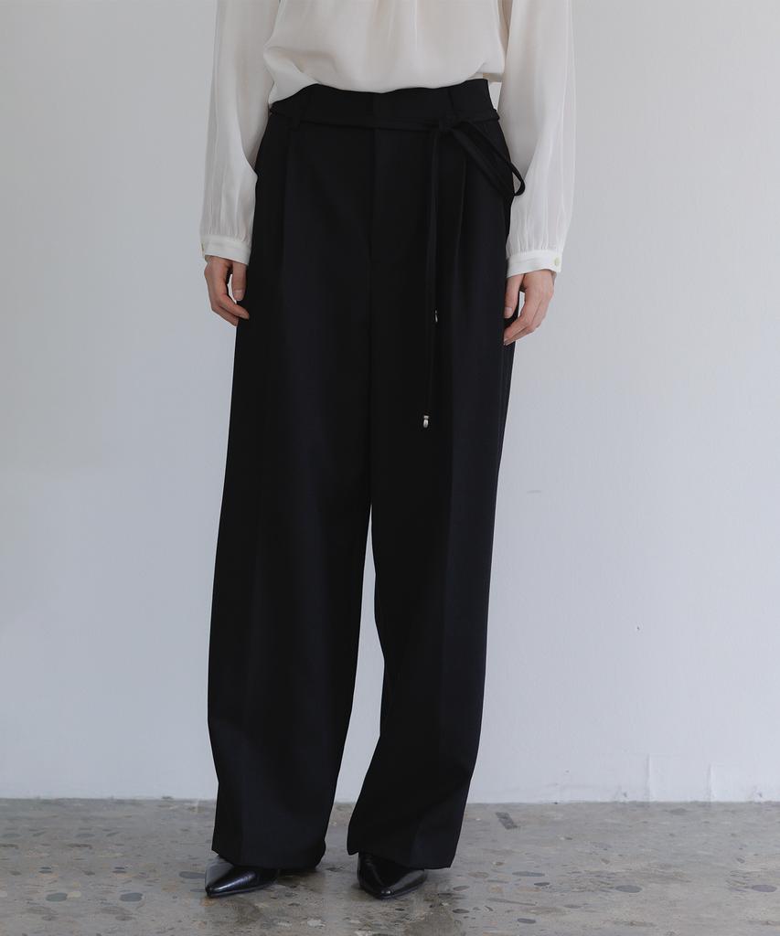 THEELO Margaret Curved Double-Pleat Pants_3 Colors