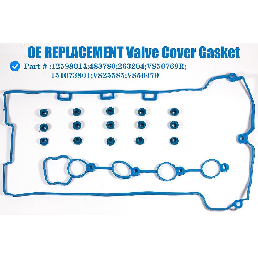 VS50769R for Chevy Malibu 2.4 valve cover gasket Chevy HHR Cobalt Pontiac G5 G6 SATURN 2.2L 2.4L Engine Cover Gasket Seal 2006 2007 2008 2009 2010