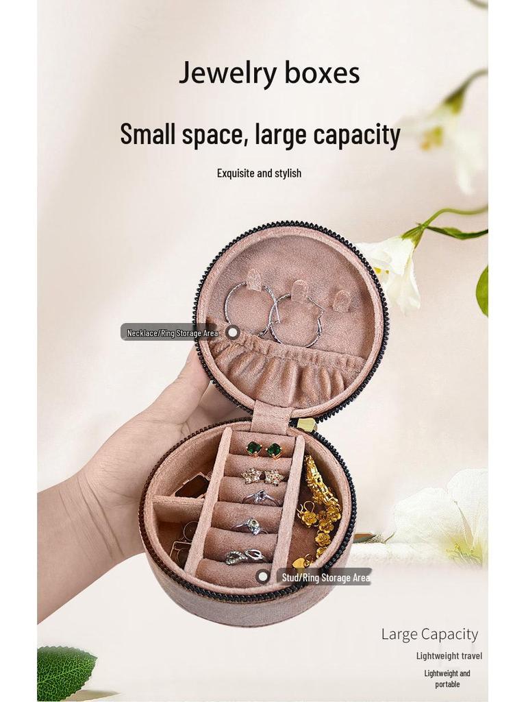 Роскошная бархатная шкатулка для украшений для колец, ожерелий и серег-пусетов - Портативное и элегантное решение для хранения
