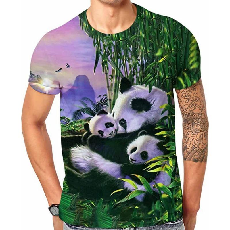 2025 Summer Trendy 3D Printed Animal Bear Fun Short Sleeve Breathable Versatile Top