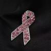 Pink Ribbon Alloy Brooch: Minimalist Women's Welfare Accessory