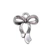 10шт. Подвески-банты, античное серебро, цвет цинкового сплава, 17х22 мм.