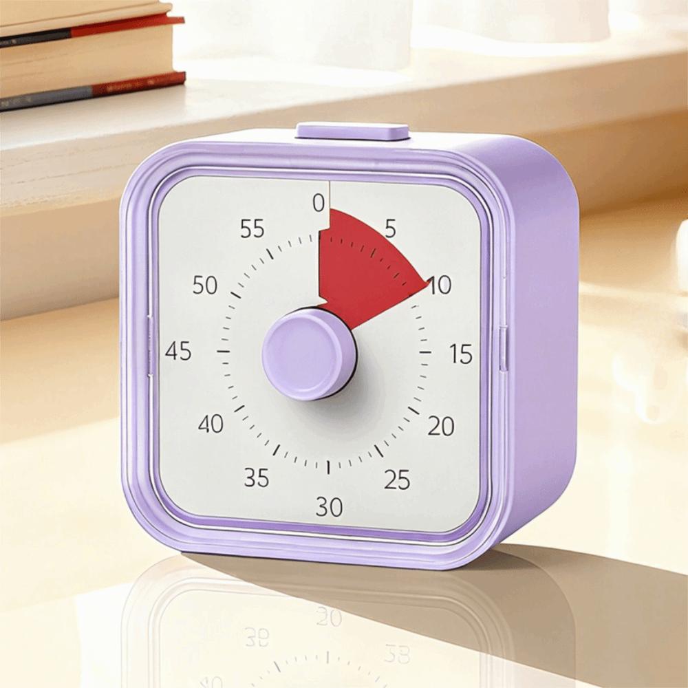 Round/Square Countdown Alarm Clock 60 Minutes Kitchen Timer Visual Timer  Kids Children Reminder