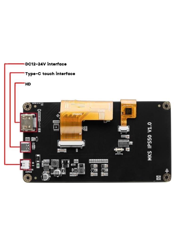 MKS IPS50 5-дюймовый сенсорный экран 800x480 Дисплей TFT высокой четкости DC12-24V для аксессуаров для 3D-принтера