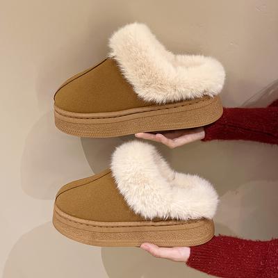 Мода 2024 года, новые теплые ботинки, женские зимние туфли на плоской подошве, короткие плюшевые меховые ботильоны, повседневная обувь, спортивные замшевые ботинки для мотоциклистов