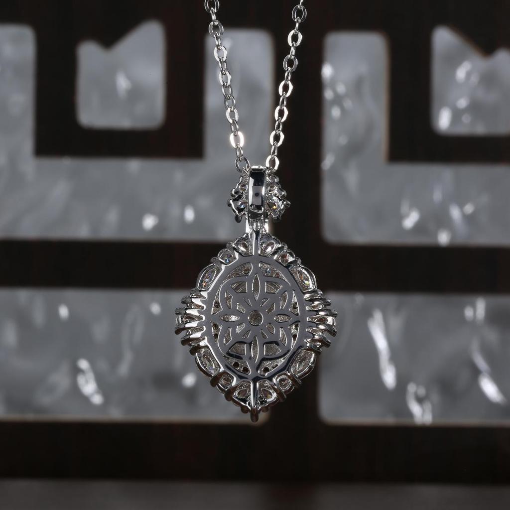 Натуральный агатовый халцедоновый кулон-ожерелье с посеребренной оправой