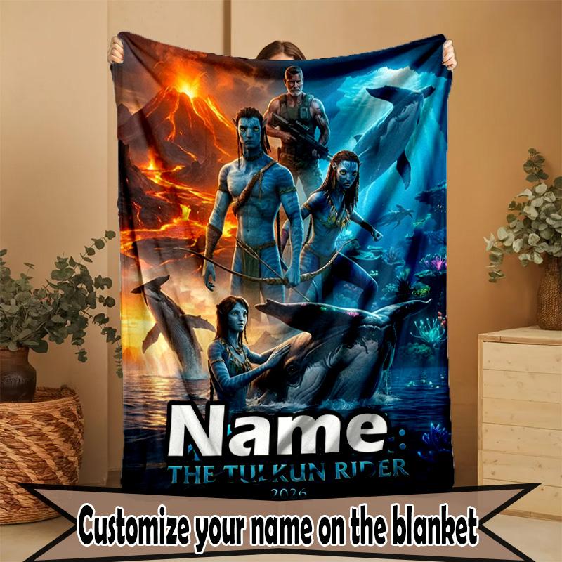 Custom Name Personalized Avatar Print Blanket, Home Decor, Bedroom, Sofa, Camping, Couch, Gifts for Birthday Christmas