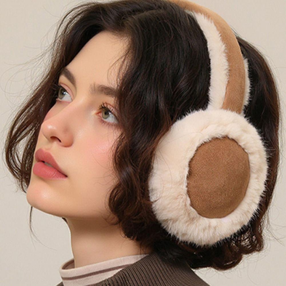 Зимние плюшевые наушники-закрывашки для ушей однотонные складные, закрывающие уши, удобные замшевые наушники для девочки