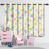 2Pcs Sun Colorful Flowers Window Curtain for Children's Bedroom Blackout and Heat Insulation Grommet Drapes Home Decoration