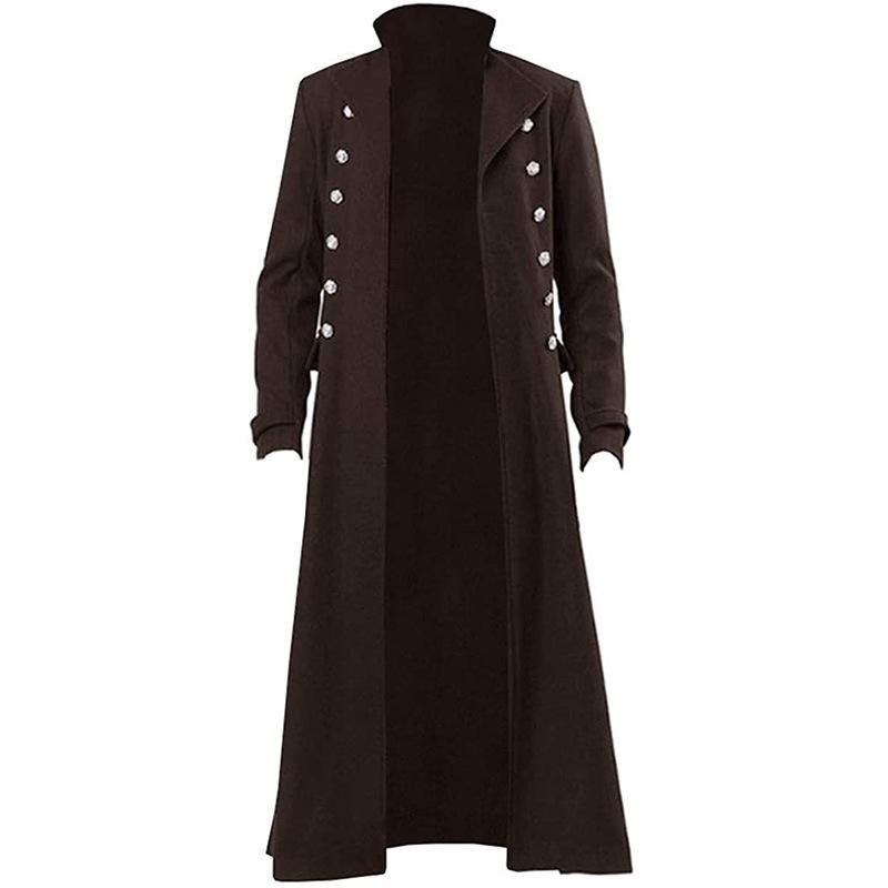 Medieval Steampunk Retro Gothic Coat Windbreaker Jacket Victorian Uniform Long Section Men Coat Cosplay Costumes