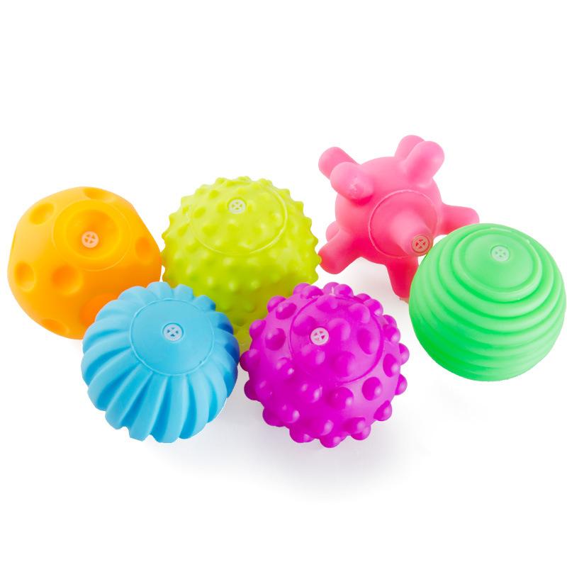 Puzzle Touch Multi-Textured Hand Grab Ball Baby Toy Baby Learn To Crawl Fitness Soft Rubber Ball Spray Pinch Ball