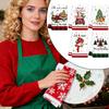 5PCS Christmas Kitchen Towels Festive Dishcloth Santa Claus Elk Snowman Gnome Christmas Towels for Holiday Party Home Dining