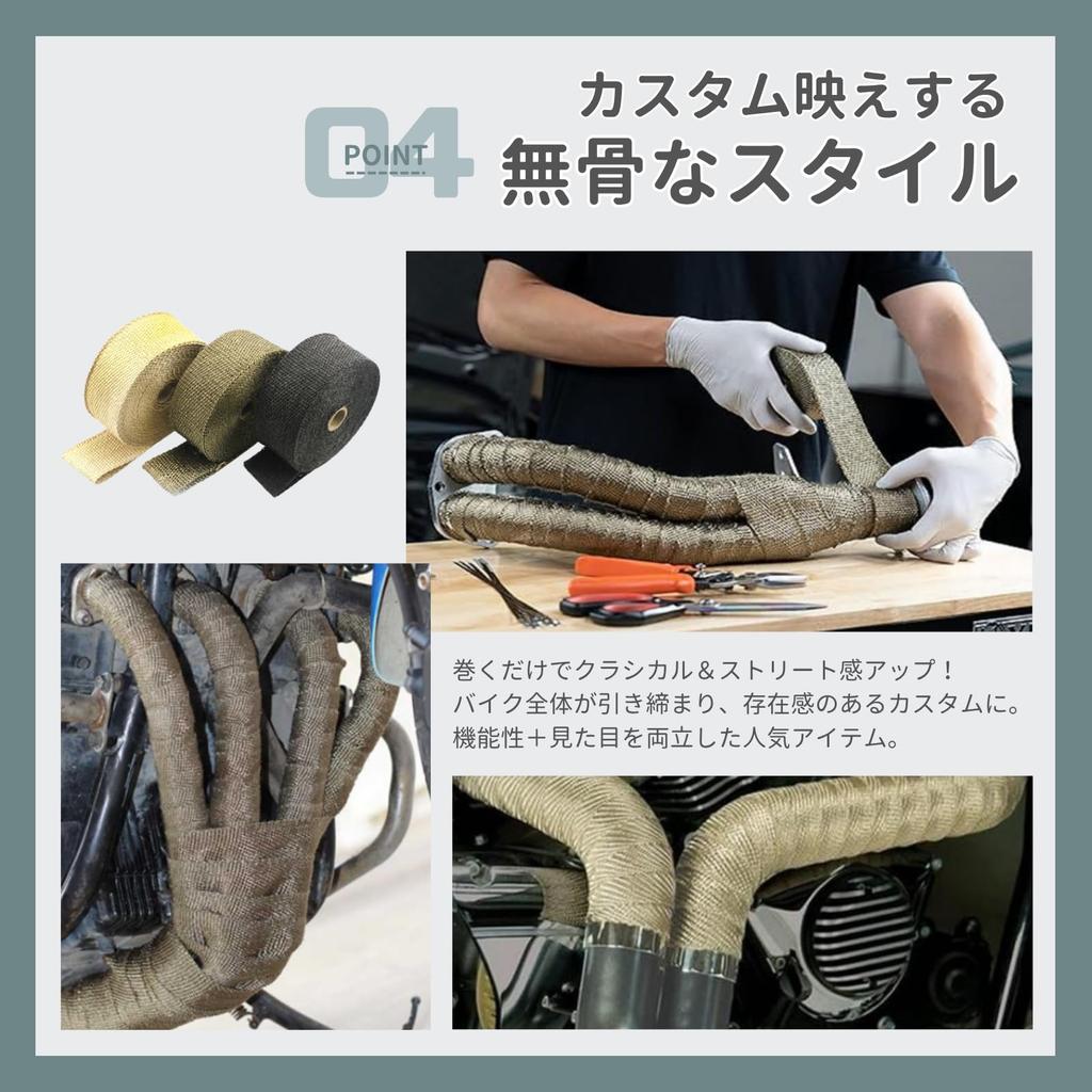 Neutral Zenith Muffler Vantage, Motorcycle, High Heat Resistant, Exhaust Tape, Fiberglass, Fiber, Heat Resistant