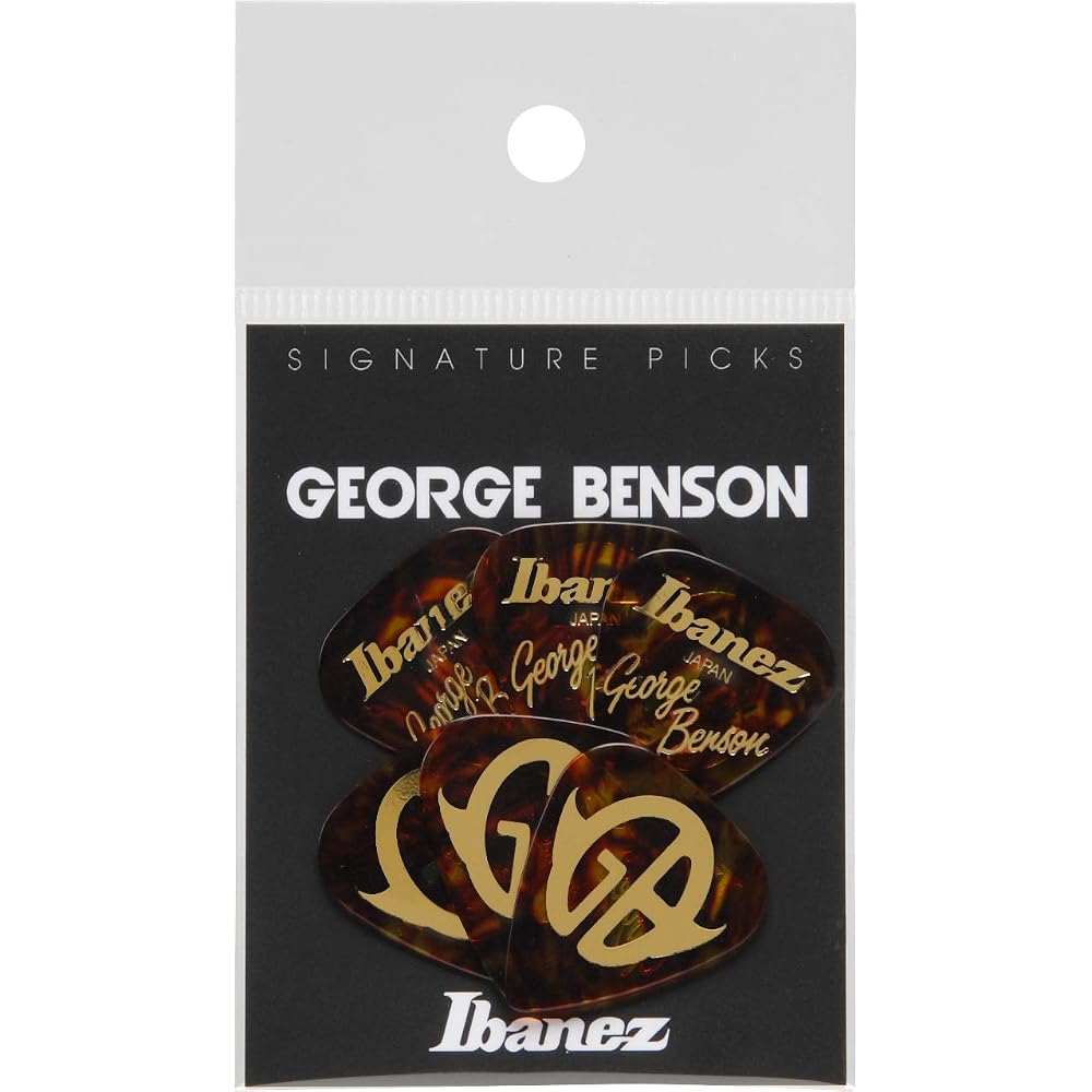 Ibanez George Benson Signature Picks 6-Pack Shell Brown Teardrop Guitar Accessories