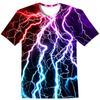 Детские футболки с 3D-принтом, рисунком пламени и молнии, футболки с круглым вырезом, повседневные футболки для мальчиков и девочек, детские футболки