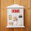 Farmhouse Style Wooden Key Box with Wall Mount Hooks Decorative Key Rack for Entryway