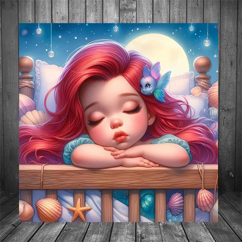 Disney Мультяшная 5D Алмазная Живопись Полная Алмазов DIY Алмазная Живопись, Наносимая Вручную Серия «Принцесса» Декоративный Набор для Живописи