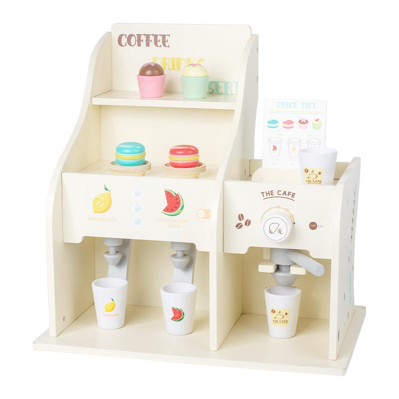 Children's Play Simulated Toys Simulated Dessert Sale Drinks Coffee Afternoon Tea Shop Wooden Toys