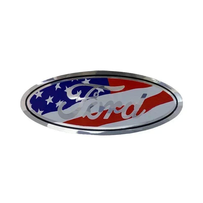 12.5X5CM Car Front Rear Badge Sticker Trunk Emblem Decals for Ford F150 Edge Kuga Fiesta Mondeo Transit Focus Fusion Ecosport