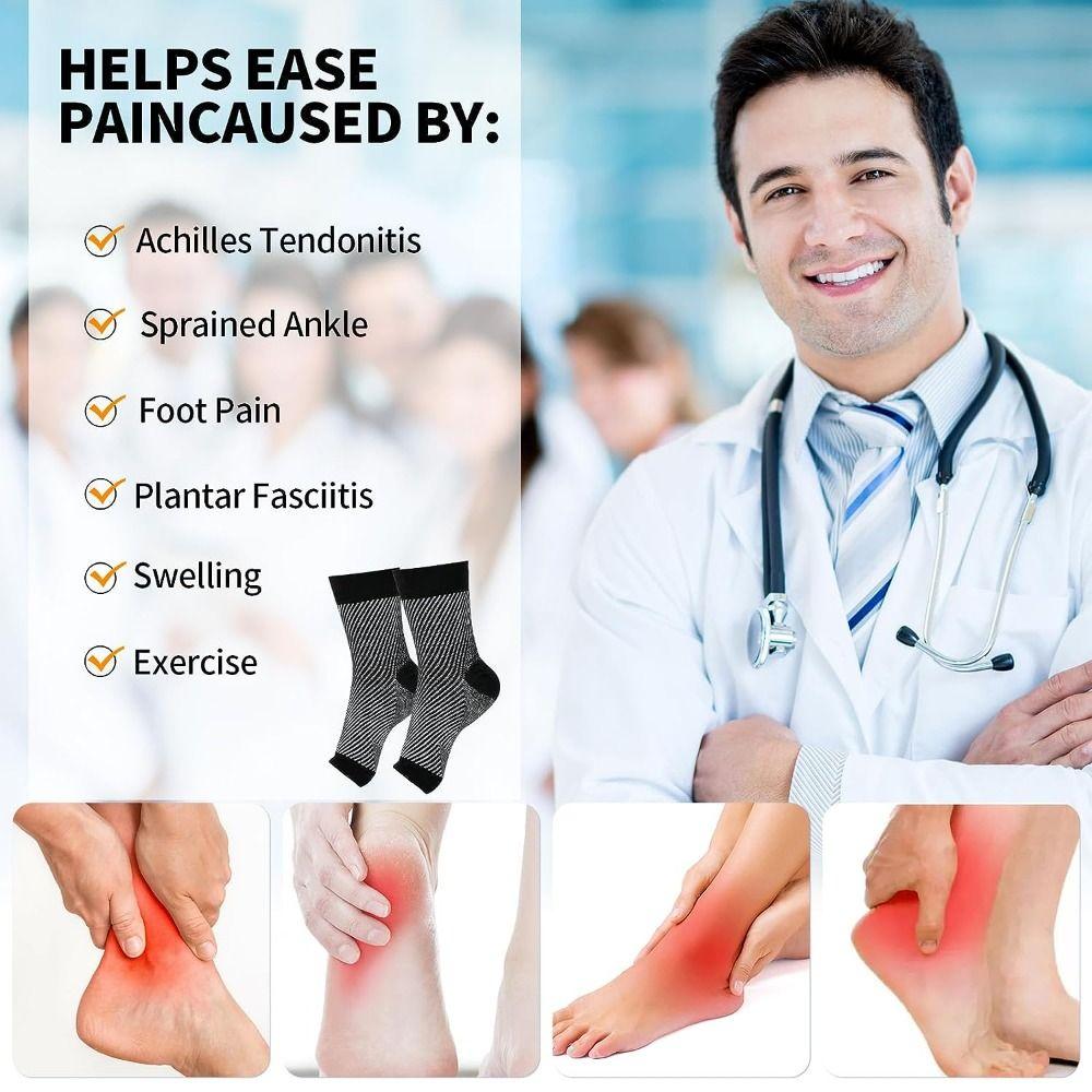 Компрессионные носки до щиколотки для женщин и мужчин, носки для нейропатии, носки для подошвенного фасциита, бандаж для голеностопа, облегчение, носки без пальцев