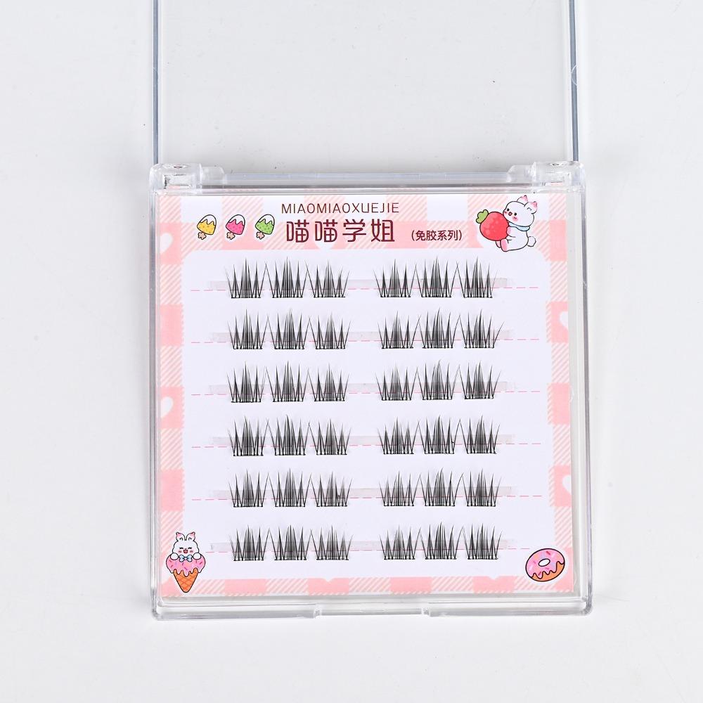 Anime Cosplay 3D False Eyelashes With Jelly Glue Strips Segmented False Eyelashes Men