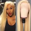 Front Lace Chemical Fiber Wig Headgear Matte High Temperature Silk Half Hand Hook Golden Long Straight Hair
