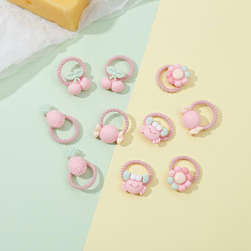 10 шт./компл., резинки для волос с милыми мультяшными животными для девочек, эластичная резинка для волос, головные уборы, аксессуары для волос