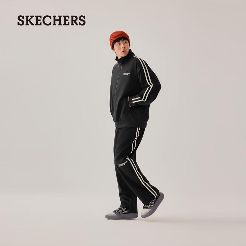 Skechers Men's Relaxed Fit Embroidered Stand-Collar Jacket
