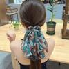 Fairy Hair Rope For Girls Chiffon Printed Bow Ribbon Hair Loop Spring Summer Outdoor Flowing Hair Rope Beach Hair Accessories