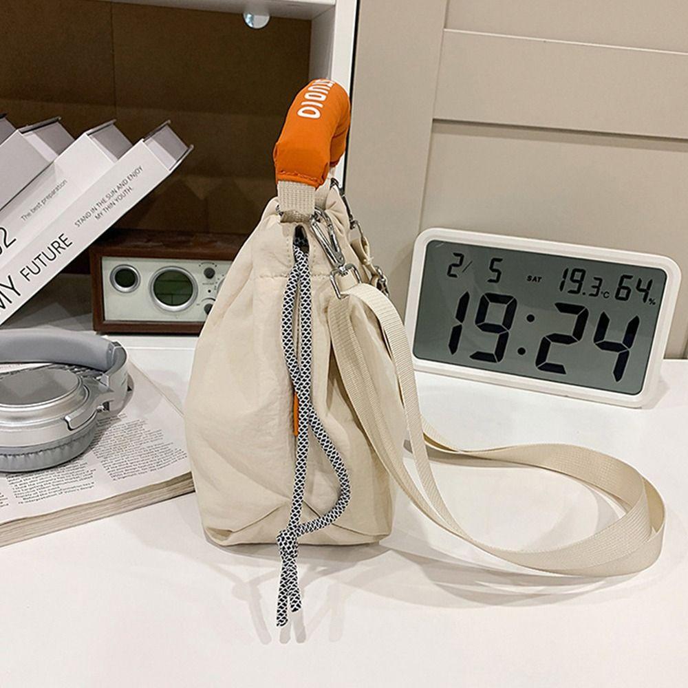 French Styl Soft Cloth Shoulder Bag With Handle Drawstring Crossbody Bag Underarm Pouch Handbag Casual Outing
