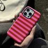 Clmj Розовые Полоски Роскошный Чехол для Телефона для iPhone 16 15 14 13 12 11 X XS XR XSMAX 7 8 Pro Max Plus Роскошная Двухслойная Задняя Крышка