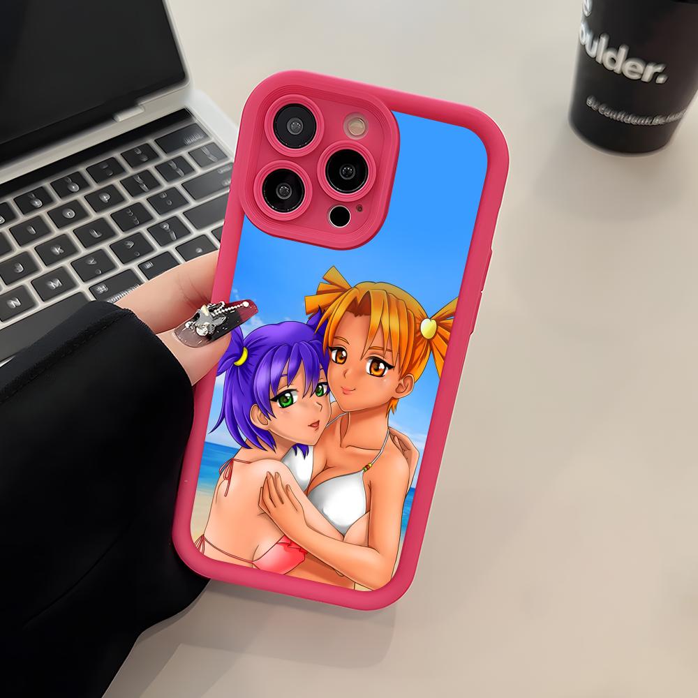 Вечное Лето Алиса Утолщенный ТПУ Чехол для Мобильного Телефона для iPhone 17 16 15 14 13 12 11 Air Pro Max Plus Цветной Чехол