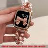 Luxury Metal Strap + Case For Apple Watch Series 9 8 7 6 5 SE 4 38/40/41/42/44/45mm Diamond Pearl Bracelet Band For iWatch UItra 2 49mm