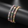 Color Zircon Bracelet 2.5 * 5Mm Rectangular Full Diamond Tennis Bracelet Jewelry