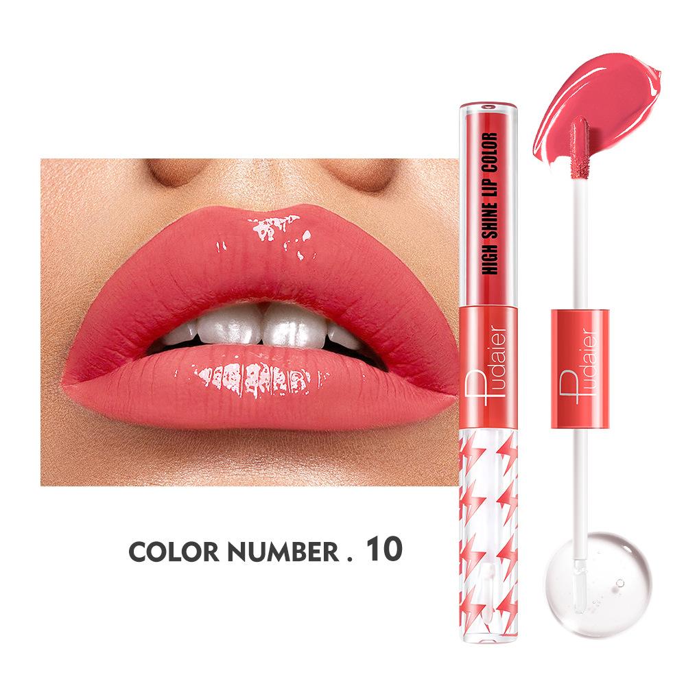 16 Color Double Head Lip Glaze Moisturizing Lip Oil Moisturizing Non Fading Lipstick Lip Honey and Lip Gloss