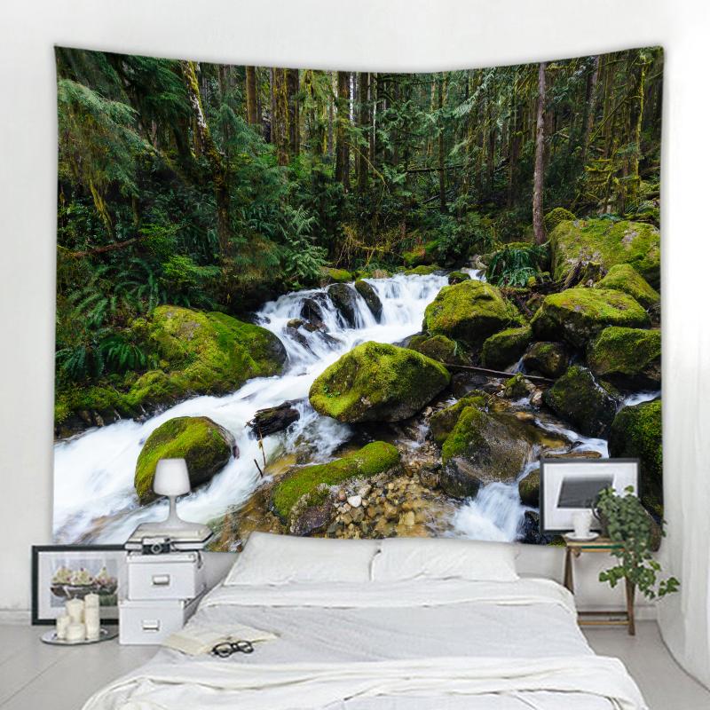 Настенный Гобелен в стиле бохо Мандала, настенный художник, домашний декор, гобелен, красивая природа, водопад, пейзаж, гобелен