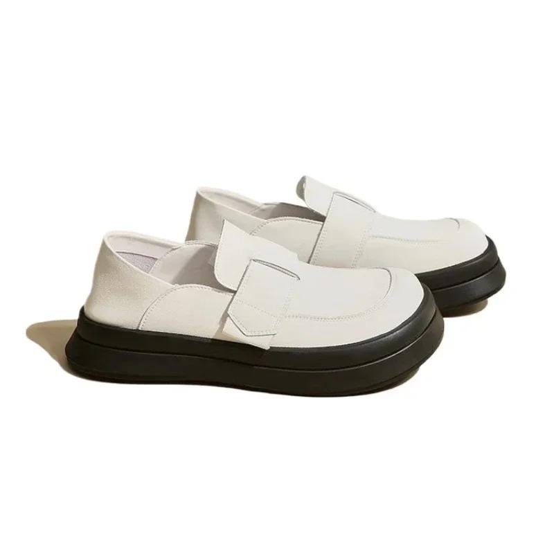 Модные винтажные женские лоферы из замшевой кожи, французский стиль, на массивной подошве, слипоны, повседневная обувь, удобная женская весенняя обувь