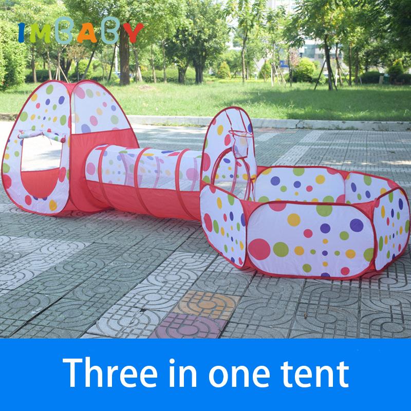 IMBABY 3 In 1 Baby Playpen For Children Indoor Toddler Foldable Playground Portable Infant Play Yard Tent Tunnel Without Ball