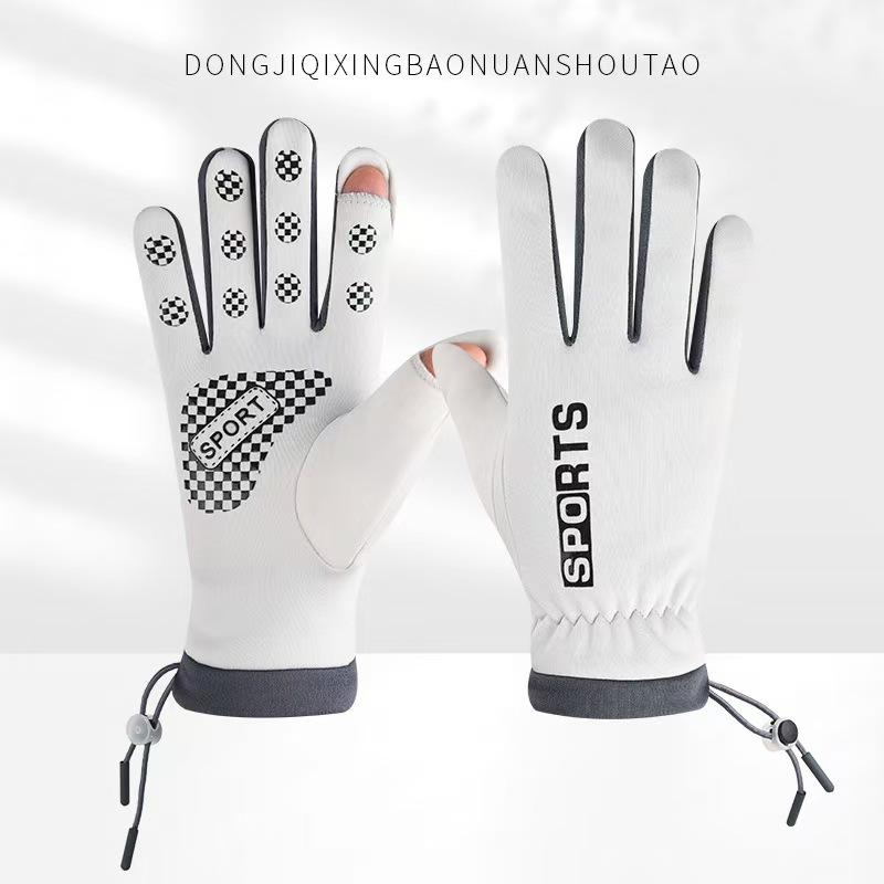 Новые мужские перчатки для зимней езды и вождения, утепленные толстым плюшем, теплые, водонепроницаемые, холодостойкие и противоскользящие, с сенсорным экраном, для занятий спортом на открытом воздухе