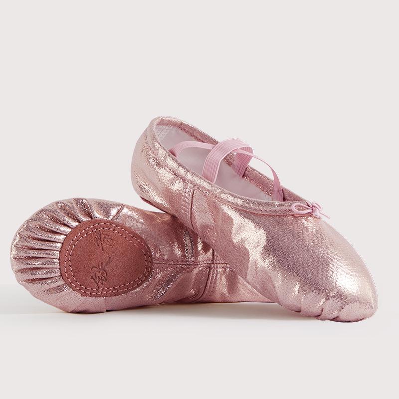 Girls' Pink Ballet Dance Shoes: Soft Sole, Non-Slip, Crystal Design, Toddler to Child Sizes